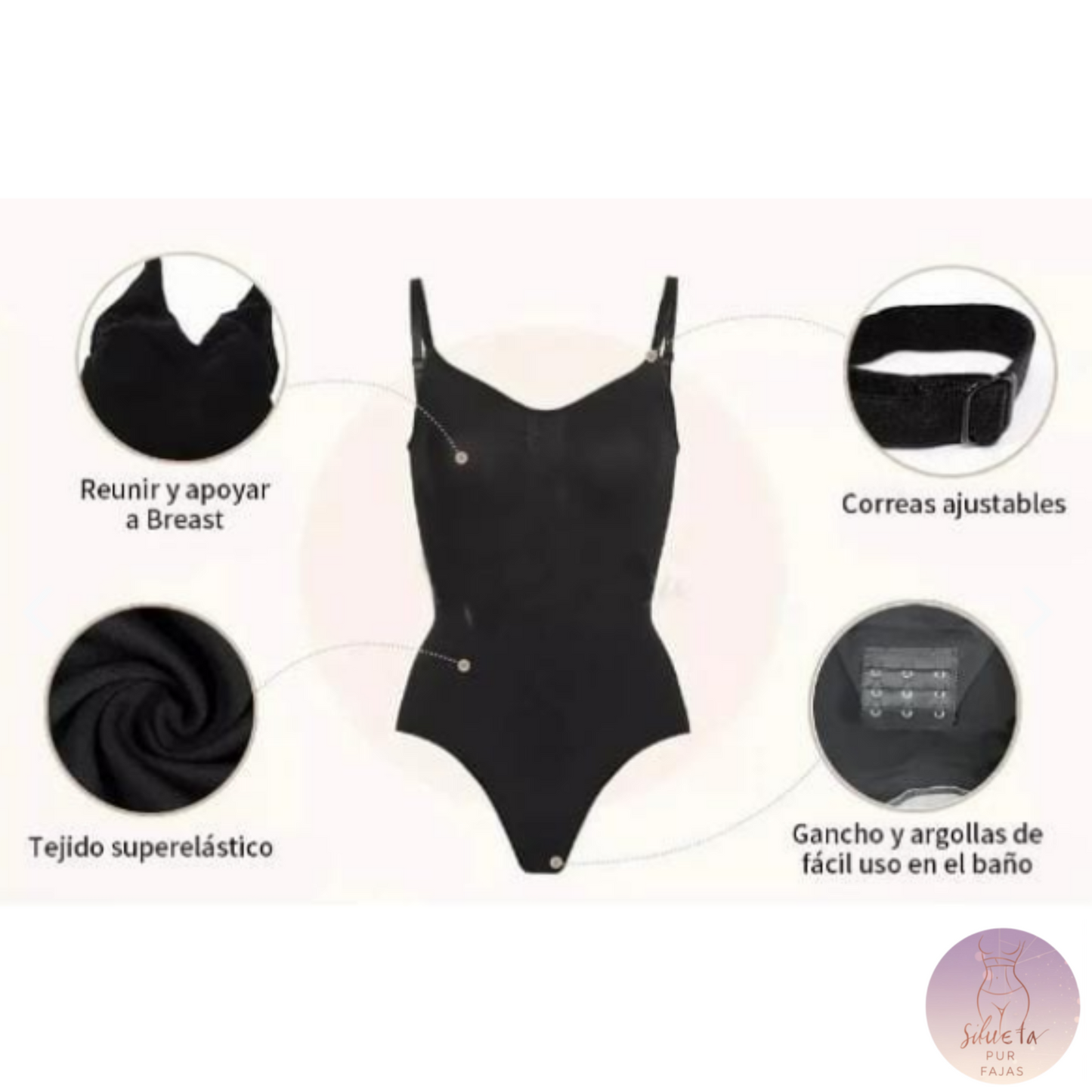 Body Efecto Faja Invisible – Control Abdominal Suave – Tiras Removibles